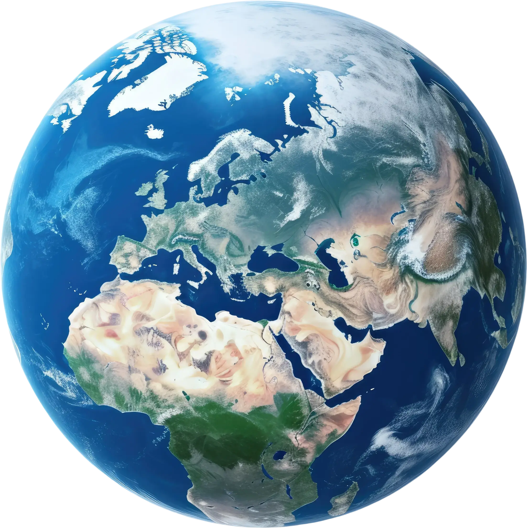 A rotating globe graphic